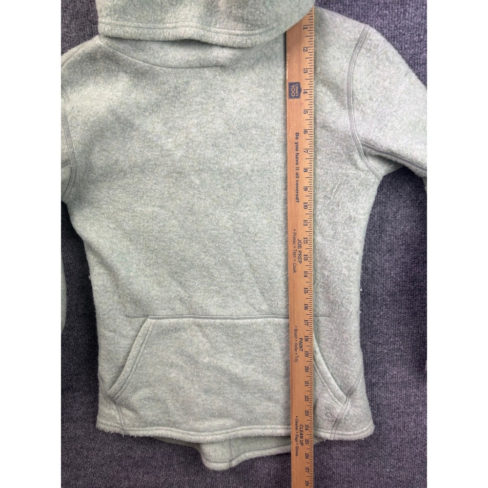 Smartwool Hudson Trail Pullover Women Small Green Wool Blend Fleece Funnel Neck - Picture 5 of 9